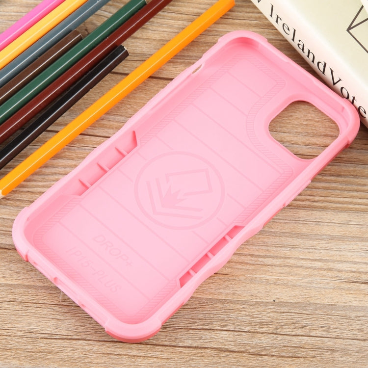 For iPhone 15 Plus Non-slip Shockproof Armor Phone Case with Ring Holder(Pink) - iPhone 15 Plus Cases by buy2fix | Online Shopping UK | buy2fix