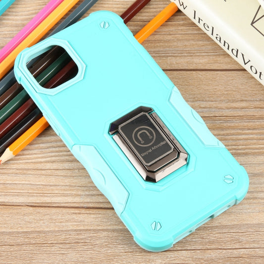 For iPhone 15 Plus Non-slip Shockproof Armor Phone Case with Ring Holder(Mint Green) - iPhone 15 Plus Cases by buy2fix | Online Shopping UK | buy2fix