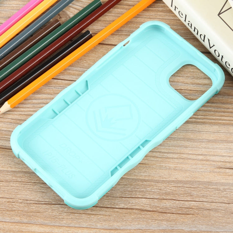 For iPhone 15 Plus Non-slip Shockproof Armor Phone Case with Ring Holder(Mint Green) - iPhone 15 Plus Cases by buy2fix | Online Shopping UK | buy2fix