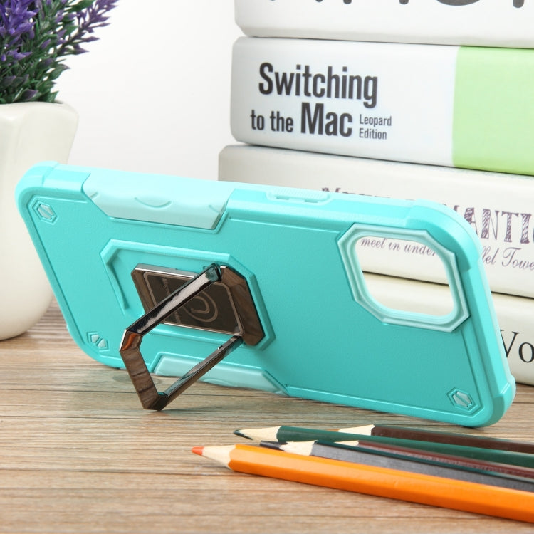 For iPhone 15 Plus Non-slip Shockproof Armor Phone Case with Ring Holder(Mint Green) - iPhone 15 Plus Cases by buy2fix | Online Shopping UK | buy2fix