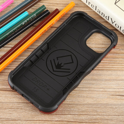 For iPhone 15 Non-slip Shockproof Armor Phone Case with Ring Holder(Red) - iPhone 15 Cases by buy2fix | Online Shopping UK | buy2fix
