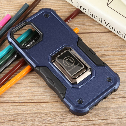 For iPhone 15 Non-slip Shockproof Armor Phone Case with Ring Holder(Blue) - iPhone 15 Cases by buy2fix | Online Shopping UK | buy2fix