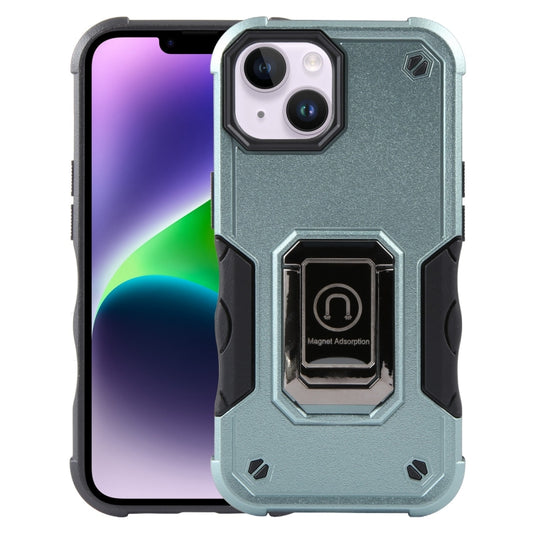 For iPhone 15 Non-slip Shockproof Armor Phone Case with Ring Holder(Green) - iPhone 15 Cases by buy2fix | Online Shopping UK | buy2fix