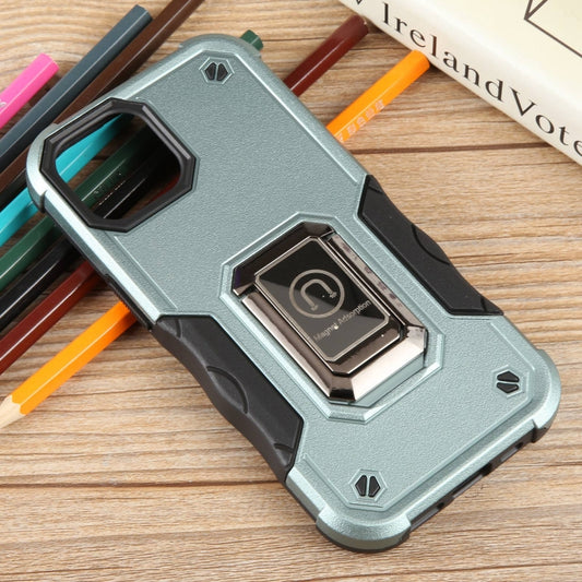 For iPhone 15 Non-slip Shockproof Armor Phone Case with Ring Holder(Green) - iPhone 15 Cases by buy2fix | Online Shopping UK | buy2fix