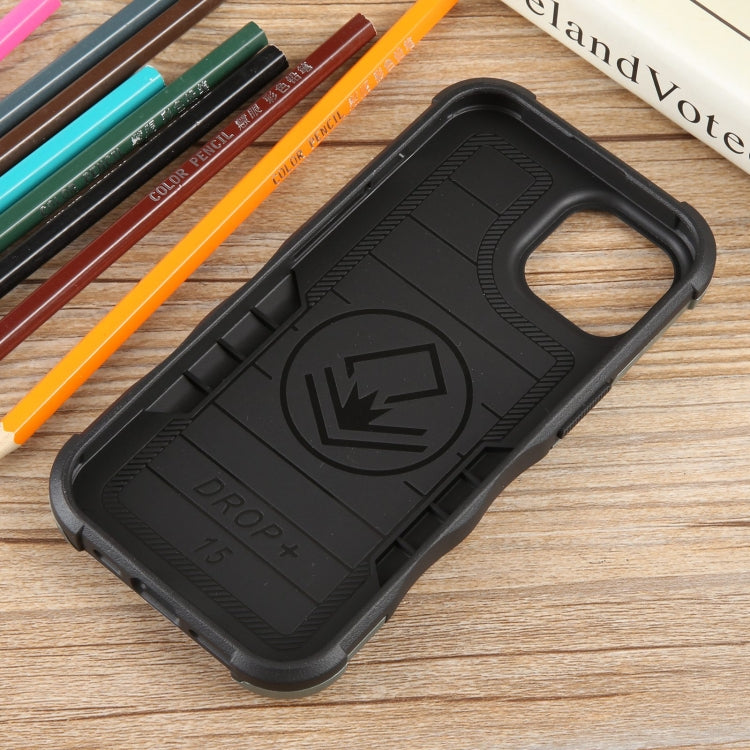 For iPhone 15 Non-slip Shockproof Armor Phone Case with Ring Holder(Green) - iPhone 15 Cases by buy2fix | Online Shopping UK | buy2fix