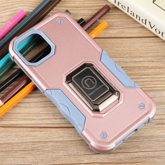 For iPhone 15 Non-slip Shockproof Armor Phone Case with Ring Holder(Rose Gold) - iPhone 15 Cases by buy2fix | Online Shopping UK | buy2fix