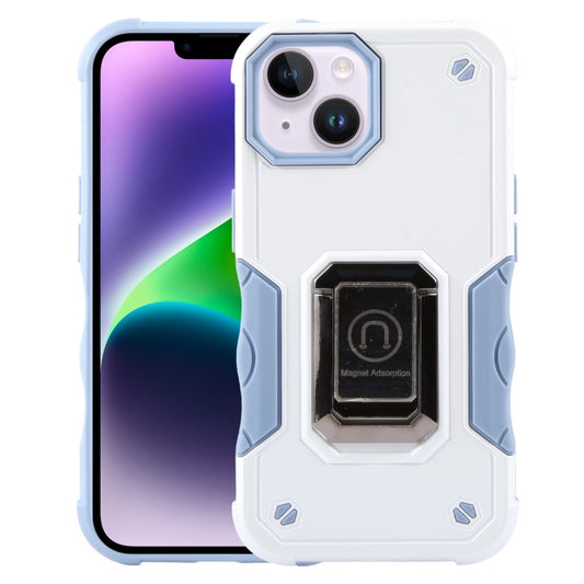 For iPhone 15 Non-slip Shockproof Armor Phone Case with Ring Holder(White) - iPhone 15 Cases by buy2fix | Online Shopping UK | buy2fix