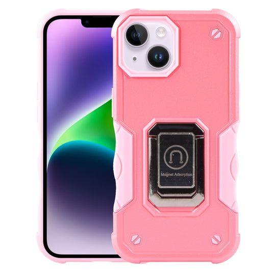 For iPhone 15 Non-slip Shockproof Armor Phone Case with Ring Holder(Pink) - iPhone 15 Cases by buy2fix | Online Shopping UK | buy2fix