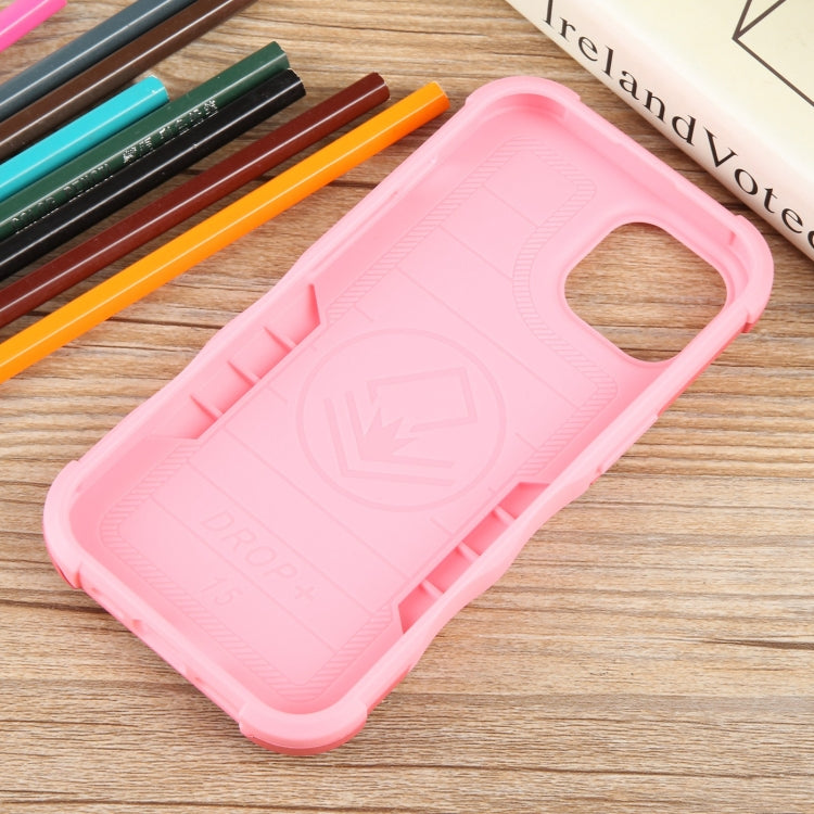 For iPhone 15 Non-slip Shockproof Armor Phone Case with Ring Holder(Pink) - iPhone 15 Cases by buy2fix | Online Shopping UK | buy2fix