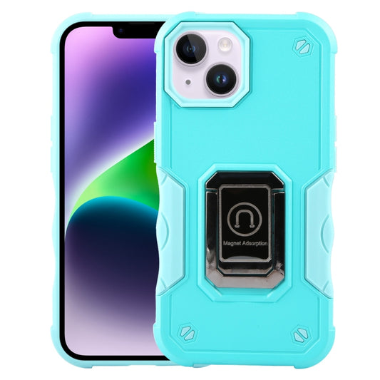 For iPhone 15 Non-slip Shockproof Armor Phone Case with Ring Holder(Mint Green) - iPhone 15 Cases by buy2fix | Online Shopping UK | buy2fix