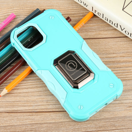 For iPhone 15 Non-slip Shockproof Armor Phone Case with Ring Holder(Mint Green) - iPhone 15 Cases by buy2fix | Online Shopping UK | buy2fix