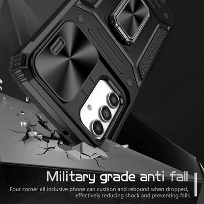 For Samsung Galaxy A13 4G/5G Camshield Robot TPU Hybrid PC Phone Case(Black) by buy2fix