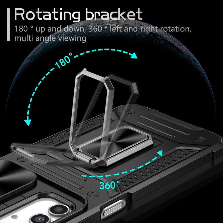 For Samsung Galaxy A13 4G/5G Camshield Robot TPU Hybrid PC Phone Case(Black) by buy2fix