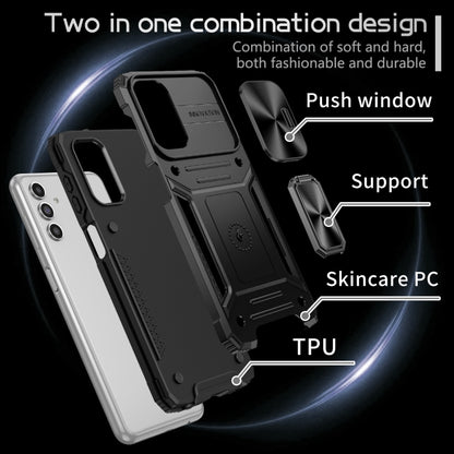 For Samsung Galaxy A13 4G/5G Camshield Robot TPU Hybrid PC Phone Case(Black) by buy2fix