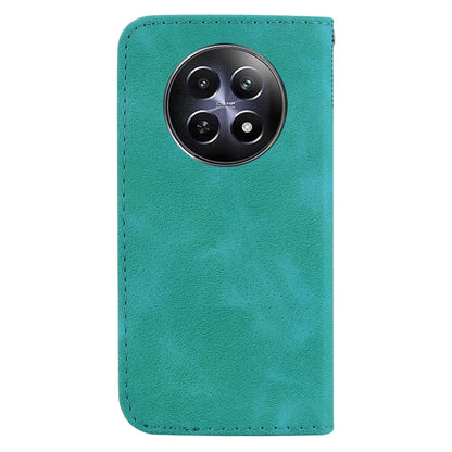 For Realme 12 5G Seven-shaped Embossed Leather Phone Case(Green) - Realme Cases by buy2fix | Online Shopping UK | buy2fix