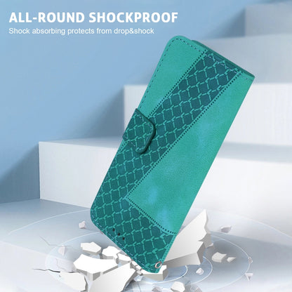 For Realme 12 5G Seven-shaped Embossed Leather Phone Case(Green) - Realme Cases by buy2fix | Online Shopping UK | buy2fix