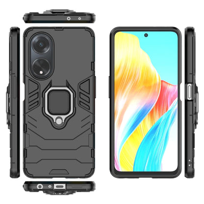 For OPPO A98 5G / A1 PC + TPU Shockproof Protective Phone Case with Magnetic Ring Holder(Black) by buy2fix