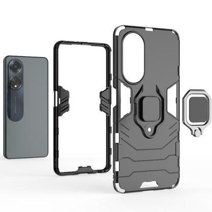 For OPPO A98 5G / A1 PC + TPU Shockproof Protective Phone Case with Magnetic Ring Holder(Black) by buy2fix