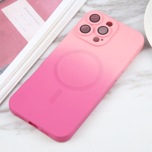 For iPhone 16 Pro Max Liquid TPU Silicone Gradient MagSafe Phone Case(Pink Red) by buy2fix