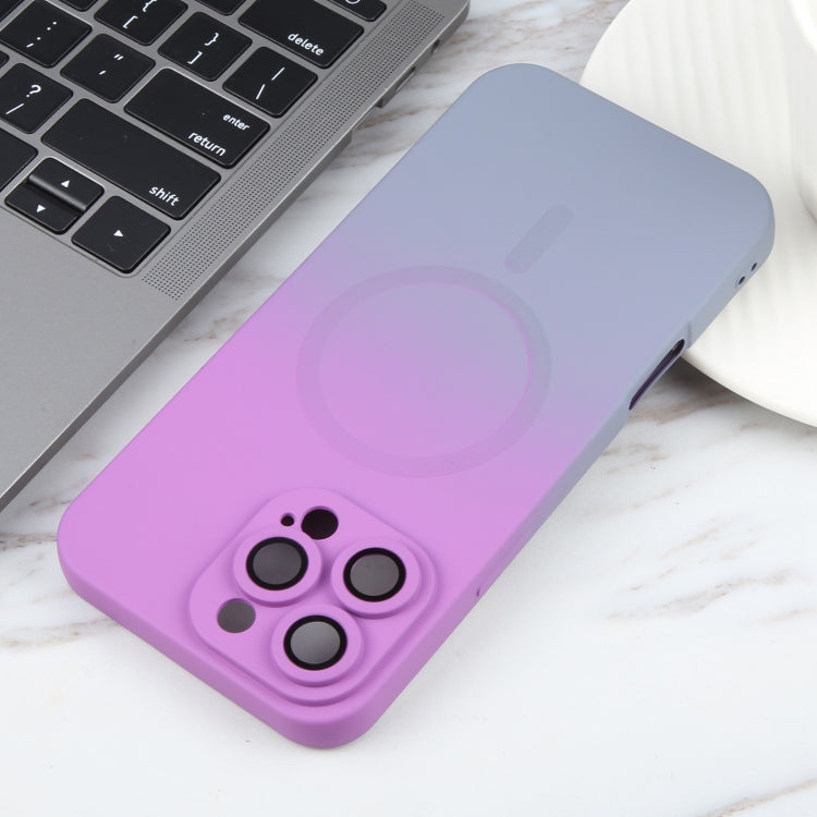 For iPhone 16 Pro Liquid TPU Silicone Gradient MagSafe Phone Case(Purple) by buy2fix
