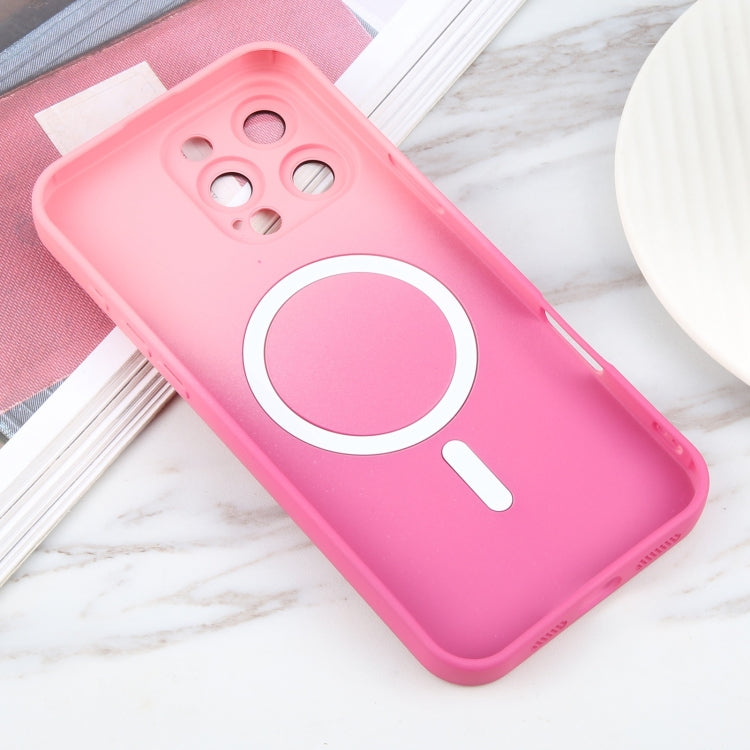 For iPhone 16 Pro Liquid TPU Silicone Gradient MagSafe Phone Case(Pink Red) by buy2fix