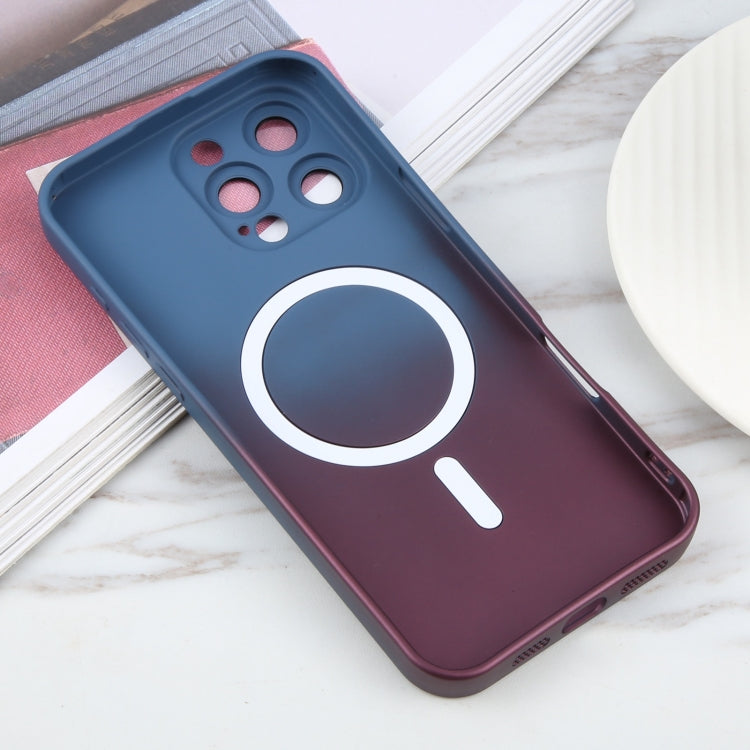 For iPhone 16 Pro Liquid TPU Silicone Gradient MagSafe Phone Case(Blue Purple) by buy2fix