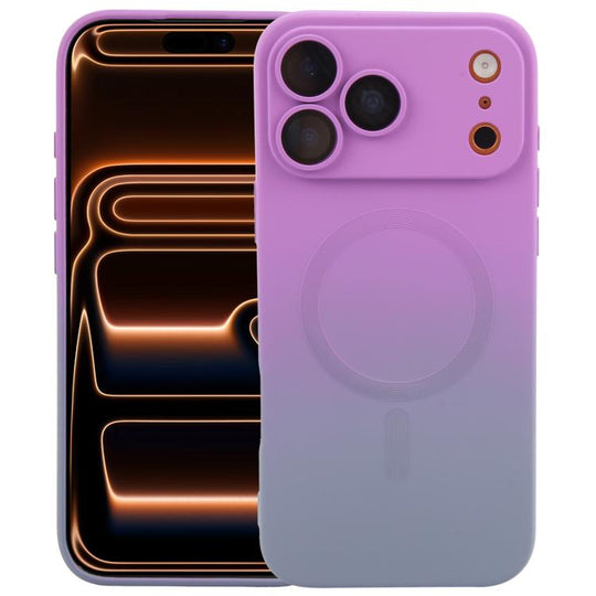For iPhone 17 Pro Max Liquid TPU Silicone Gradient MagSafe Phone Case(Purple)