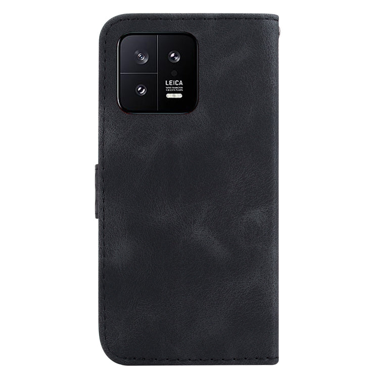 For Xiaomi 13 5G 7-shaped Embossed Leather Phone Case(Black) - Xiaomi Cases by buy2fix | Online Shopping UK | buy2fix