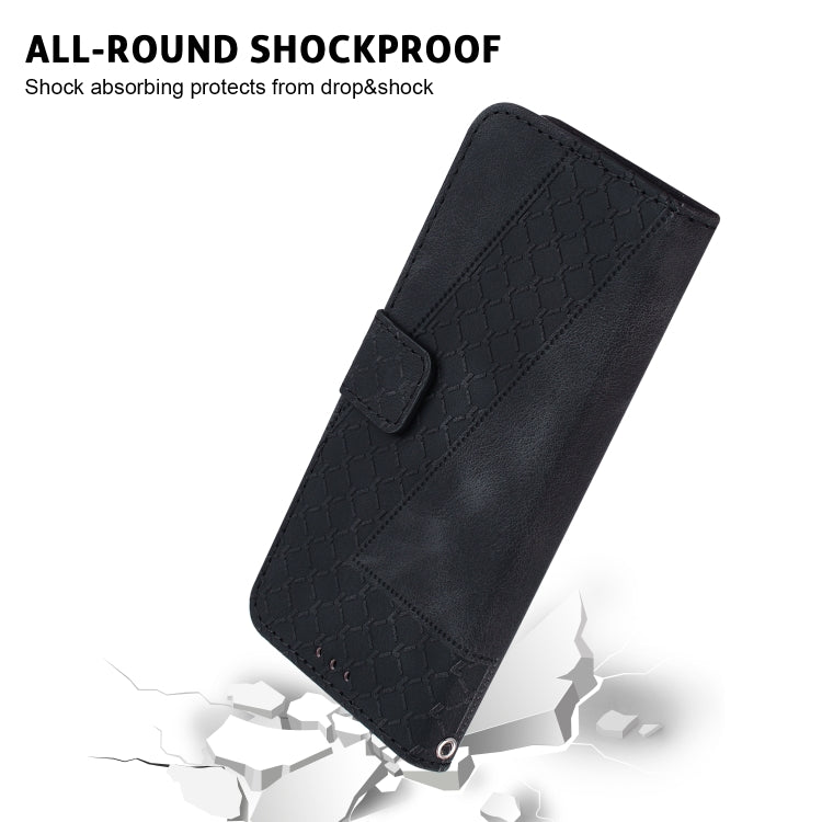 For Xiaomi 13 5G 7-shaped Embossed Leather Phone Case(Black) - Xiaomi Cases by buy2fix | Online Shopping UK | buy2fix