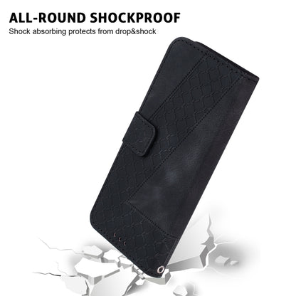 For Xiaomi 13 5G 7-shaped Embossed Leather Phone Case(Black) - Xiaomi Cases by buy2fix | Online Shopping UK | buy2fix