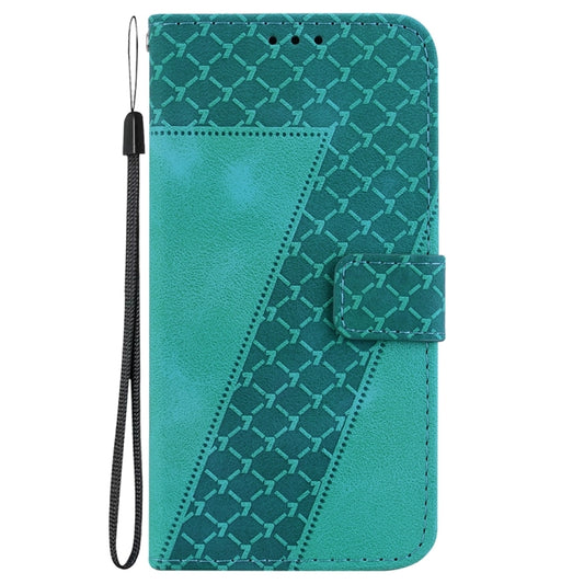 For Xiaomi Redmi Note 13 Pro+ 5G 7-shaped Embossed Leather Phone Case(Green) - Xiaomi Cases by buy2fix | Online Shopping UK | buy2fix