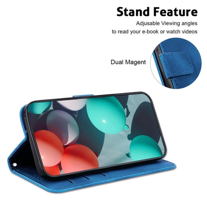 For Xiaomi Redmi Note 13 Pro 5G 7-shaped Embossed Leather Phone Case(Blue) - Xiaomi Cases by buy2fix | Online Shopping UK | buy2fix