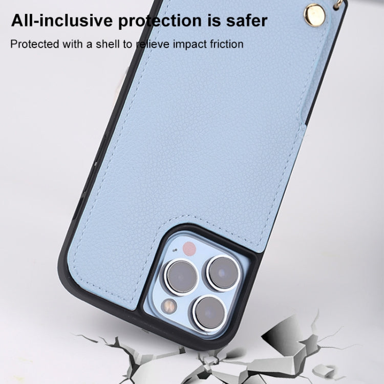 For iPhone 14 Fish Tail Card Slot PU + TPU Phone Case with Long Lanyard(Dark Green) - iPhone 14 Cases by buy2fix | Online Shopping UK | buy2fix