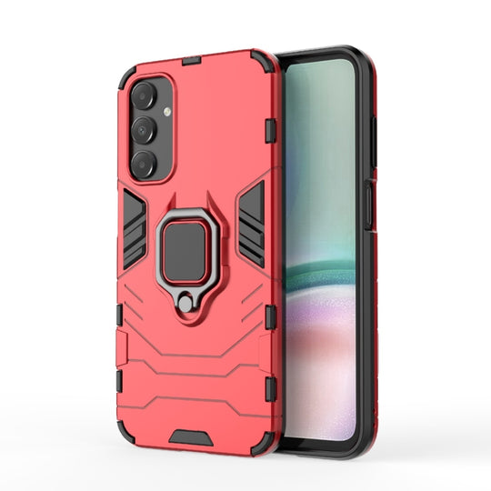 For Samsung Galaxy A15 PC + TPU Shockproof Protective Phone Case with Magnetic Ring Holder(Red)