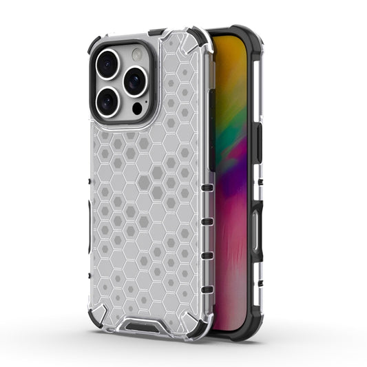 For iPhone 16 Pro Honeycomb Shockproof Phone Case(White) by buy2fix
