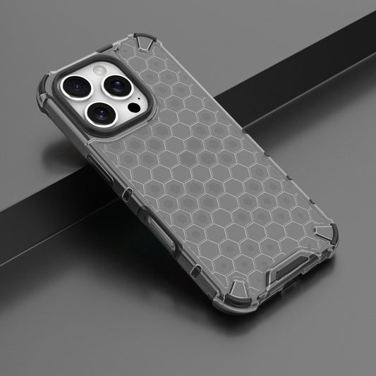 For iPhone 16 Pro Honeycomb Shockproof Phone Case(Black) by buy2fix