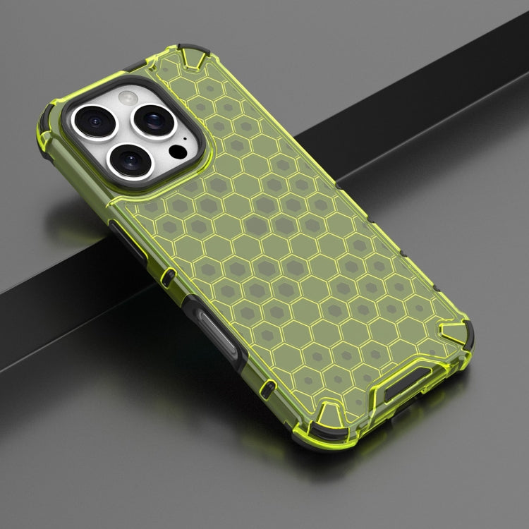 For iPhone 16 Pro Honeycomb Shockproof Phone Case(Green) by buy2fix