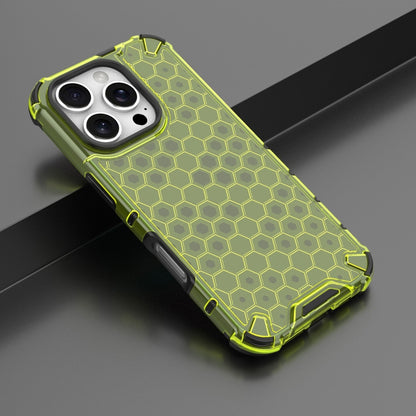 For iPhone 16 Pro Honeycomb Shockproof Phone Case(Green) by buy2fix