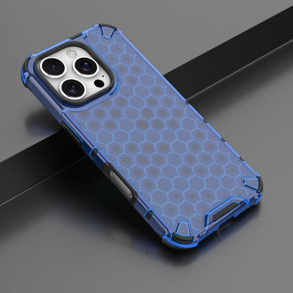 For iPhone 16 Pro Honeycomb Shockproof Phone Case(Blue) by buy2fix