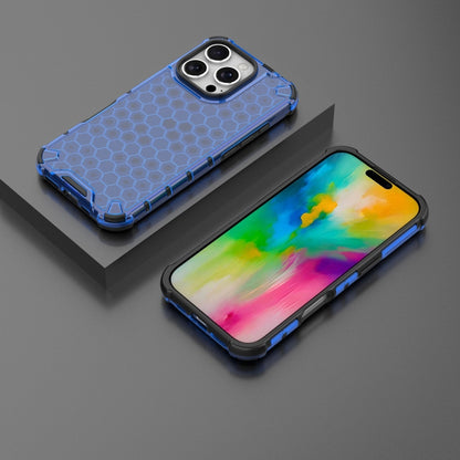 For iPhone 16 Pro Honeycomb Shockproof Phone Case(Blue) by buy2fix