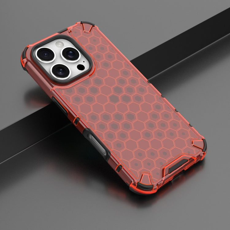 For iPhone 16 Pro Honeycomb Shockproof Phone Case(Red) by buy2fix