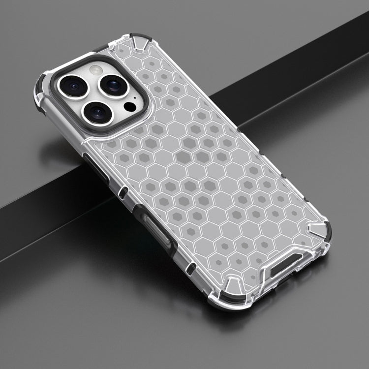 For iPhone 16 Pro Max Honeycomb Shockproof Phone Case(White) by buy2fix
