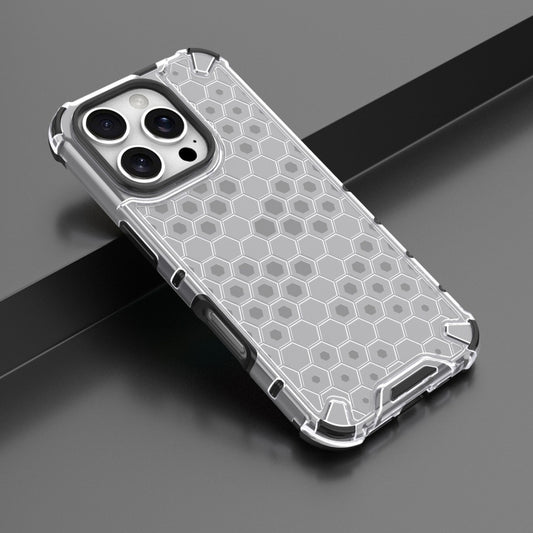 For iPhone 16 Pro Max Honeycomb Shockproof Phone Case(White) by buy2fix