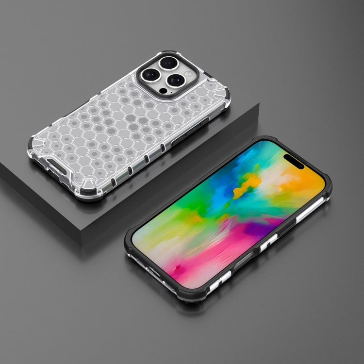 For iPhone 16 Pro Max Honeycomb Shockproof Phone Case(White) by buy2fix