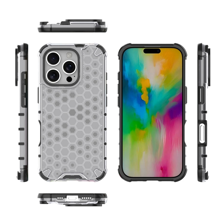 For iPhone 16 Pro Max Honeycomb Shockproof Phone Case(White) by buy2fix