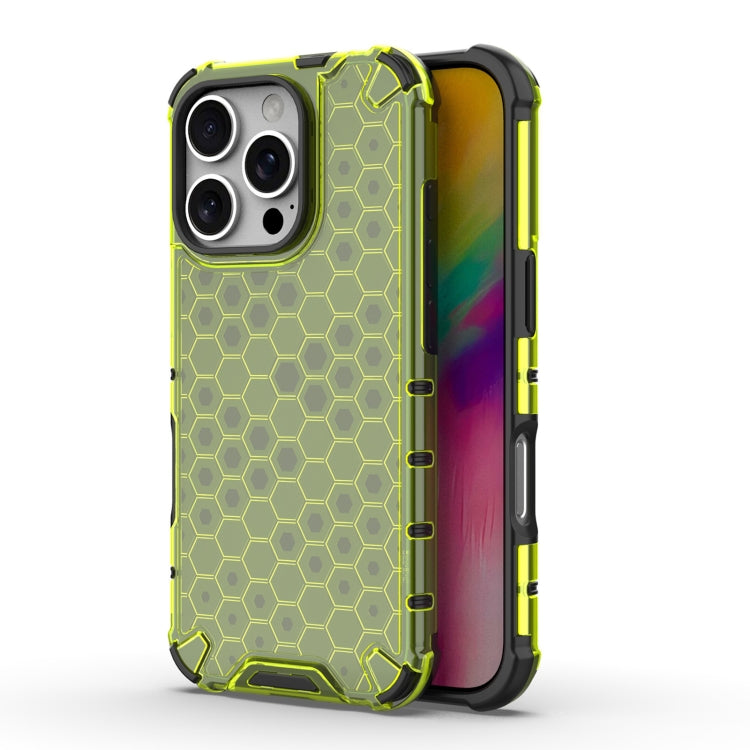 For iPhone 16 Pro Max Honeycomb Shockproof Phone Case(Green) by buy2fix