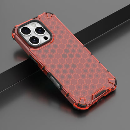 For iPhone 16 Pro Max Honeycomb Shockproof Phone Case(Red) by buy2fix