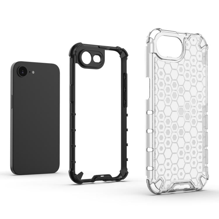 For iPhone 16e Honeycomb Shockproof Phone Case(Black) - iPhone 16e Cases by buy2fix | Online Shopping UK | buy2fix