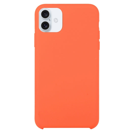 Solid Silicone Phone Case For iPhone 16 Plus(Orange)