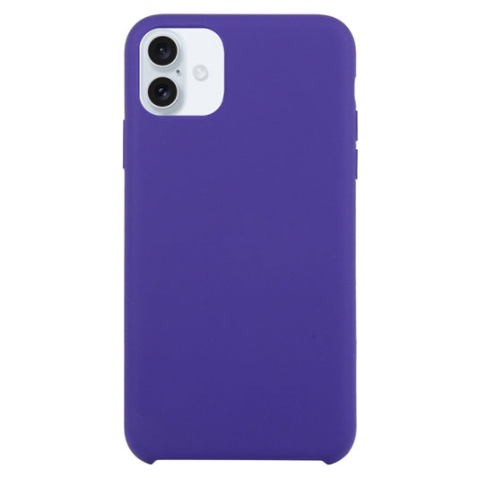 Solid Silicone Phone Case For iPhone 16 Plus(Dark Purple) - iPhone 16 Plus Cases by buy2fix | Online Shopping UK | buy2fix